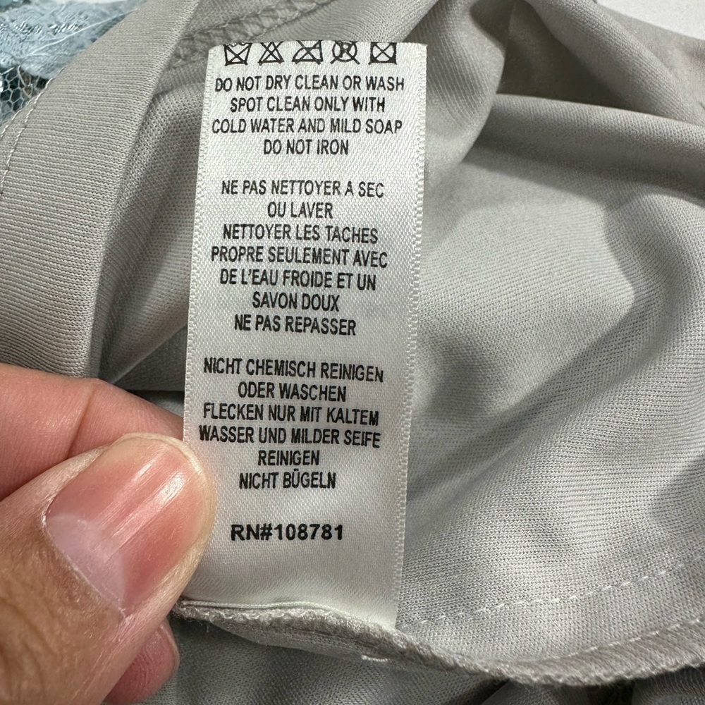 Aidan Mattox Pale Blue Embellished Long-Sleeve Mini Dress - Picture 15 of 15